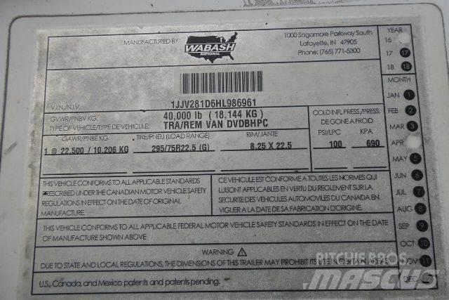 Wabash DVDBHPC Przyczepy ze skrzynią zamkniętą