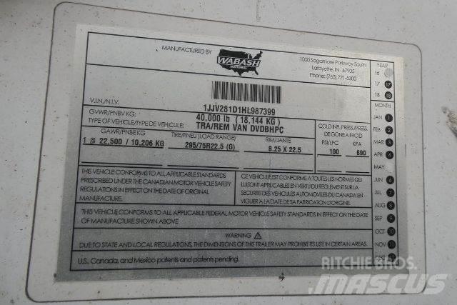 Wabash DVDBHPC Przyczepy ze skrzynią zamkniętą