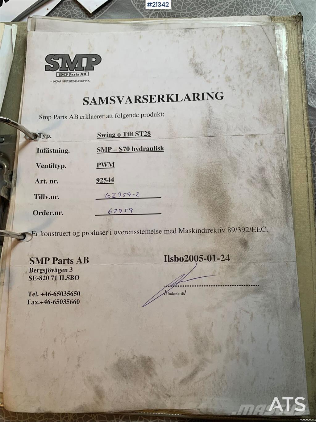 SMP S70 Rotortilt Inne akcesoria