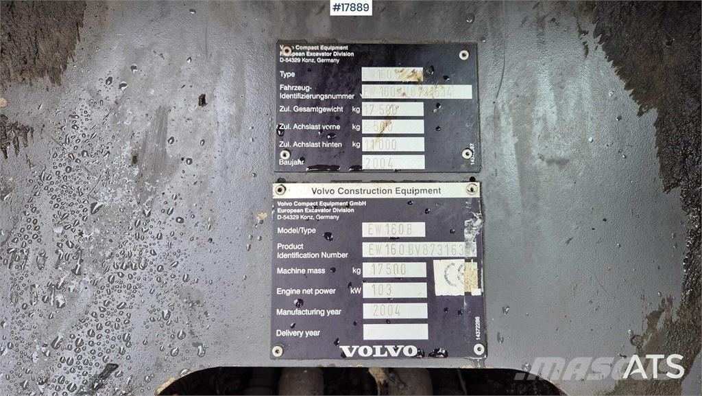 Volvo EW160B Koparki kołowe