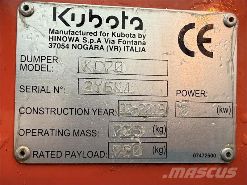 Kubota KC70 Wozidła kolebkowe