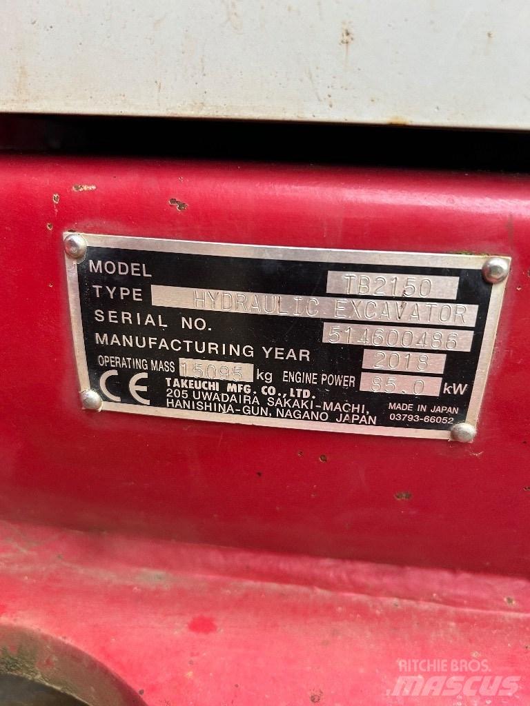 Takeuchi TB 2150 Koparki gąsienicowe