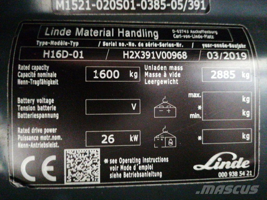 Linde H16D-01 Wózki Diesla