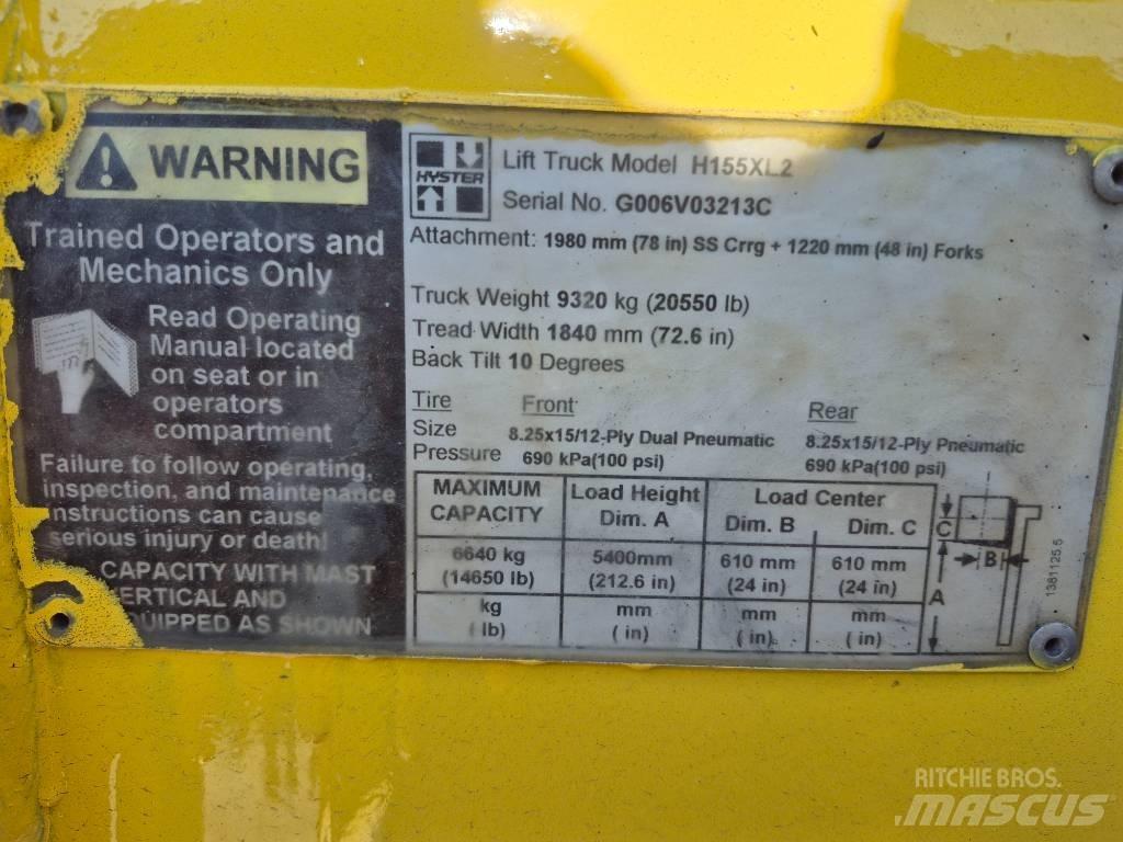 Hyster H 155 XL 2 Wózki widłowe inne