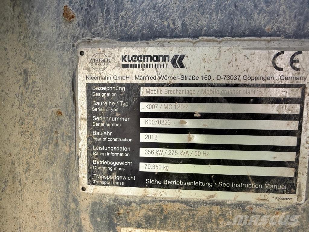 Kleemann MC120Z Kruszarki mobilne
