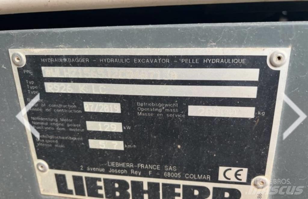 Liebherr R 926 KLC Koparki gąsienicowe