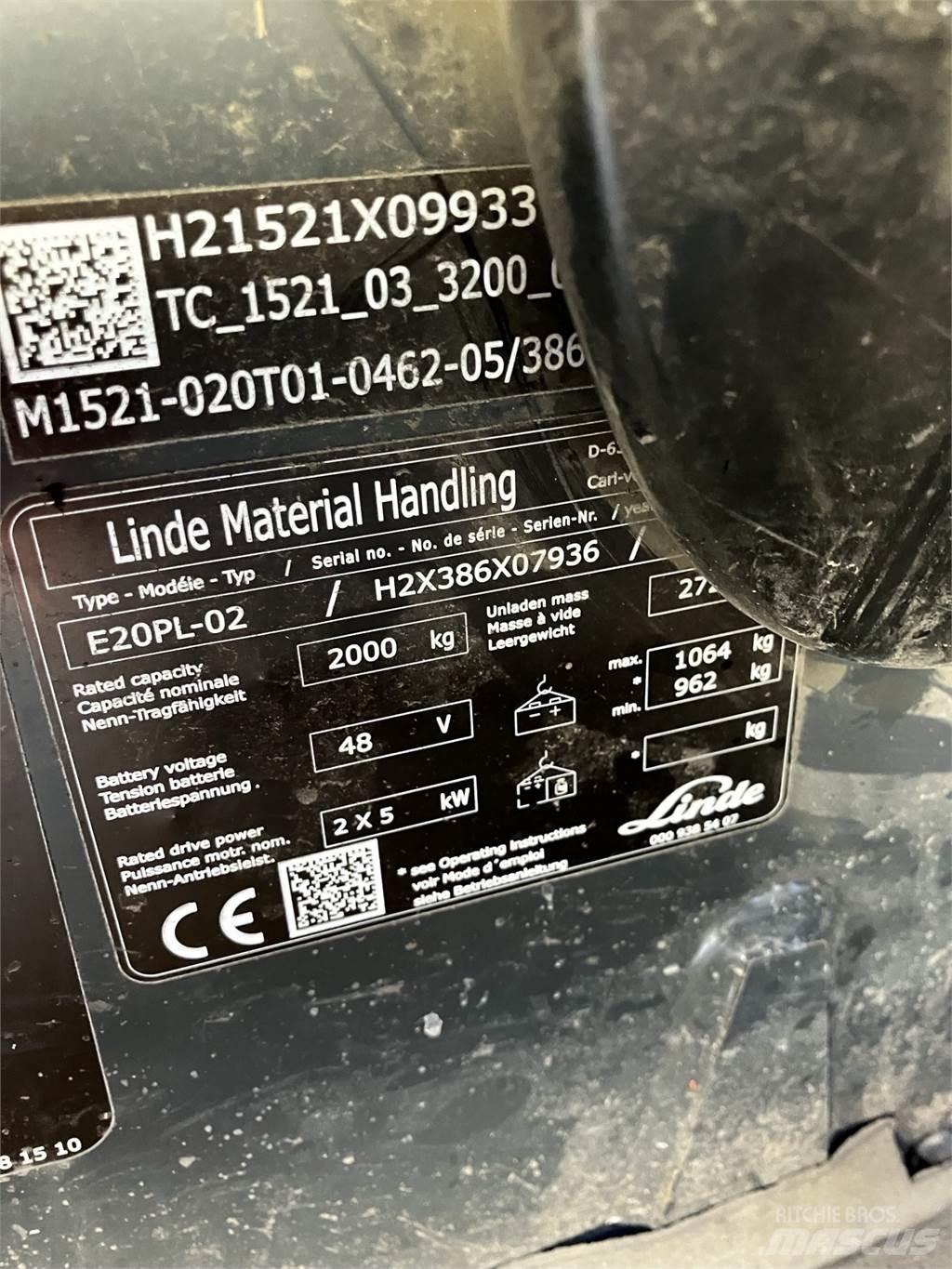 Linde E20PL Wózki elektryczne