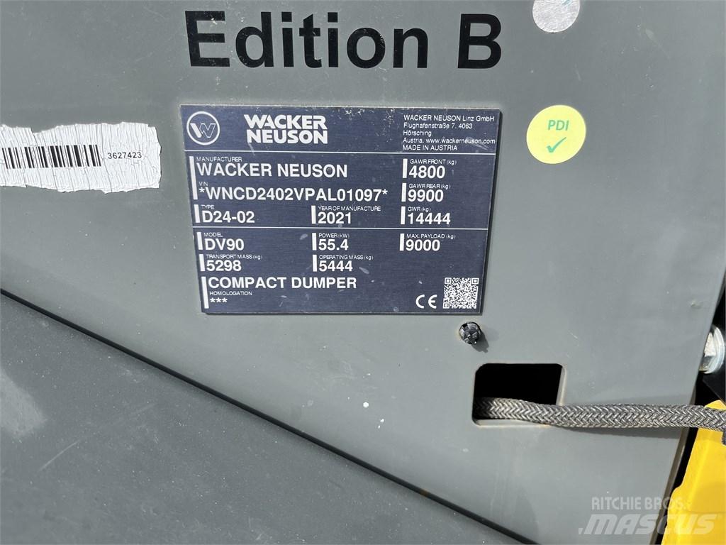 Wacker Neuson DV 90 Wozidła sztywnoramowe