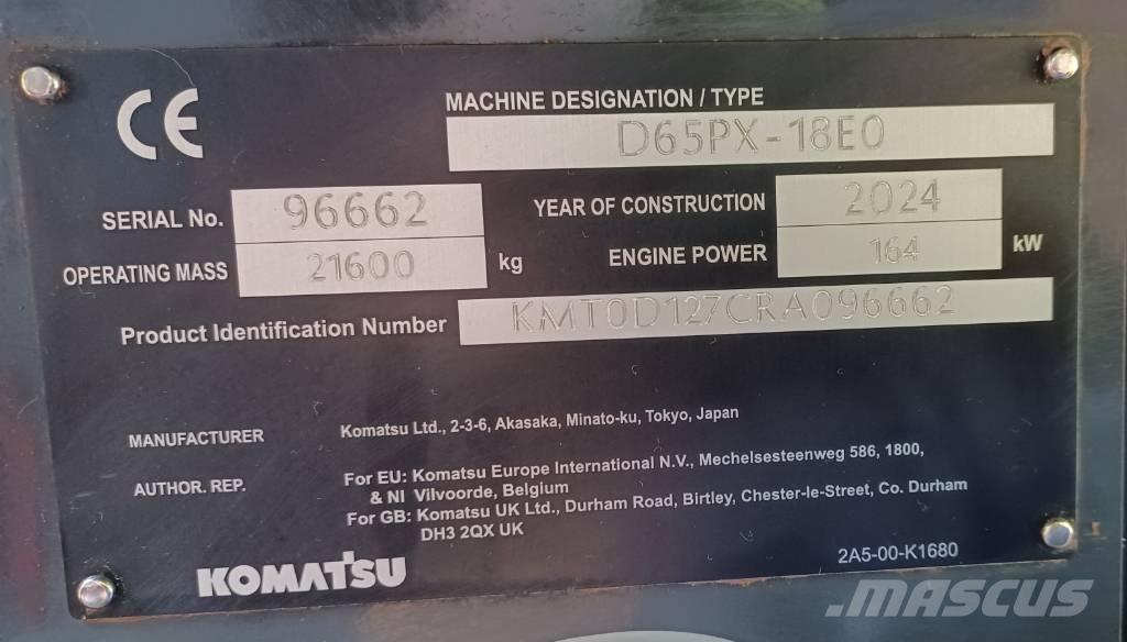 Komatsu D65PX-18E0 Spycharki gąsienicowe