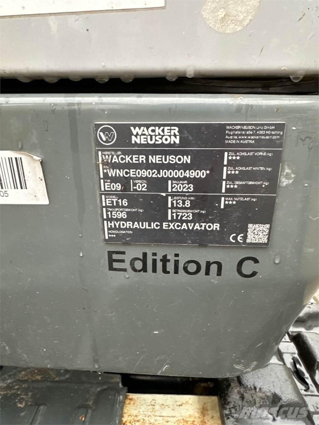 Wacker Neuson ET16 Koparki gąsienicowe