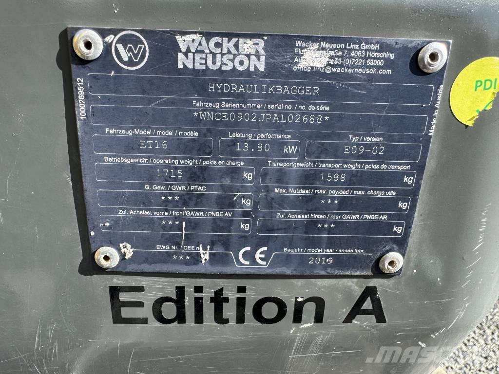 Wacker Neuson ET16 Koparki gąsienicowe