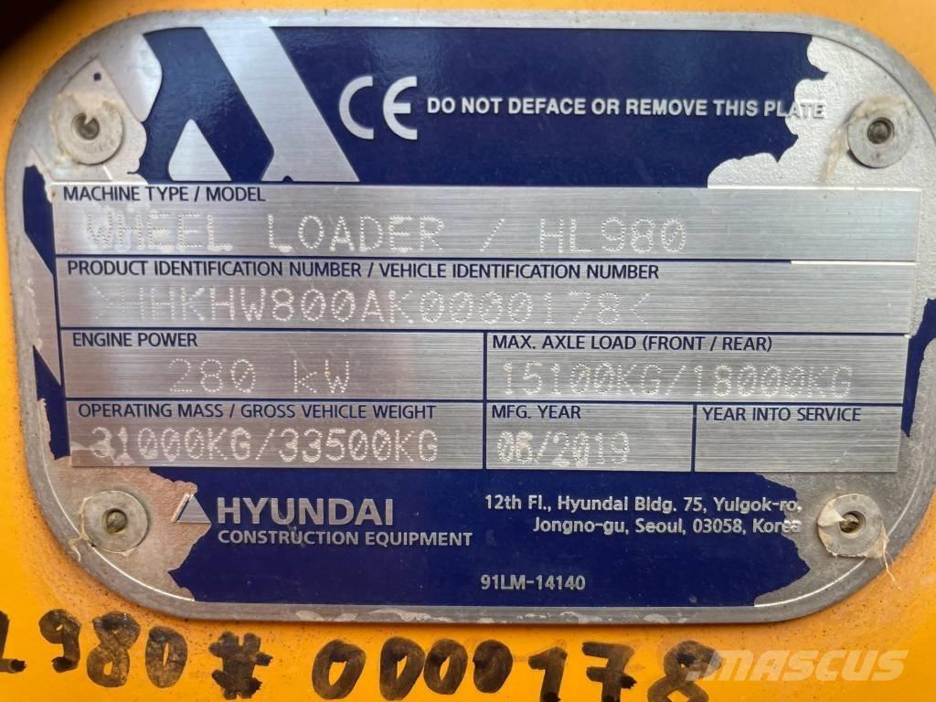 Hyundai HL 980 Ładowarki kołowe