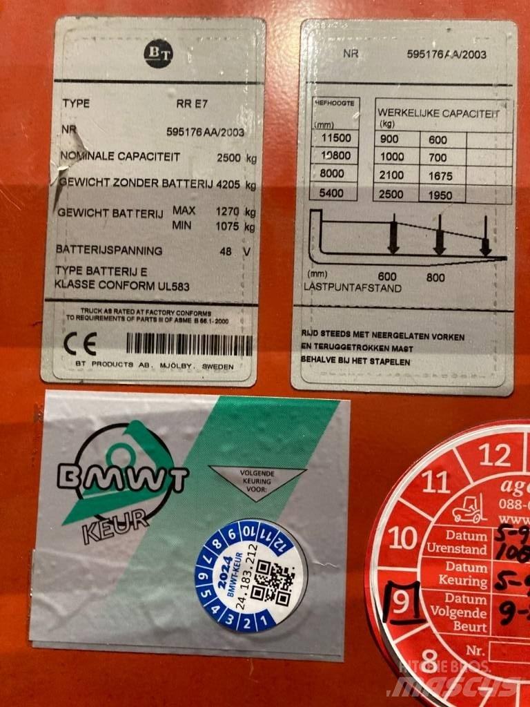 BT RRE-7 Wózki widłowe wysokiego składowania