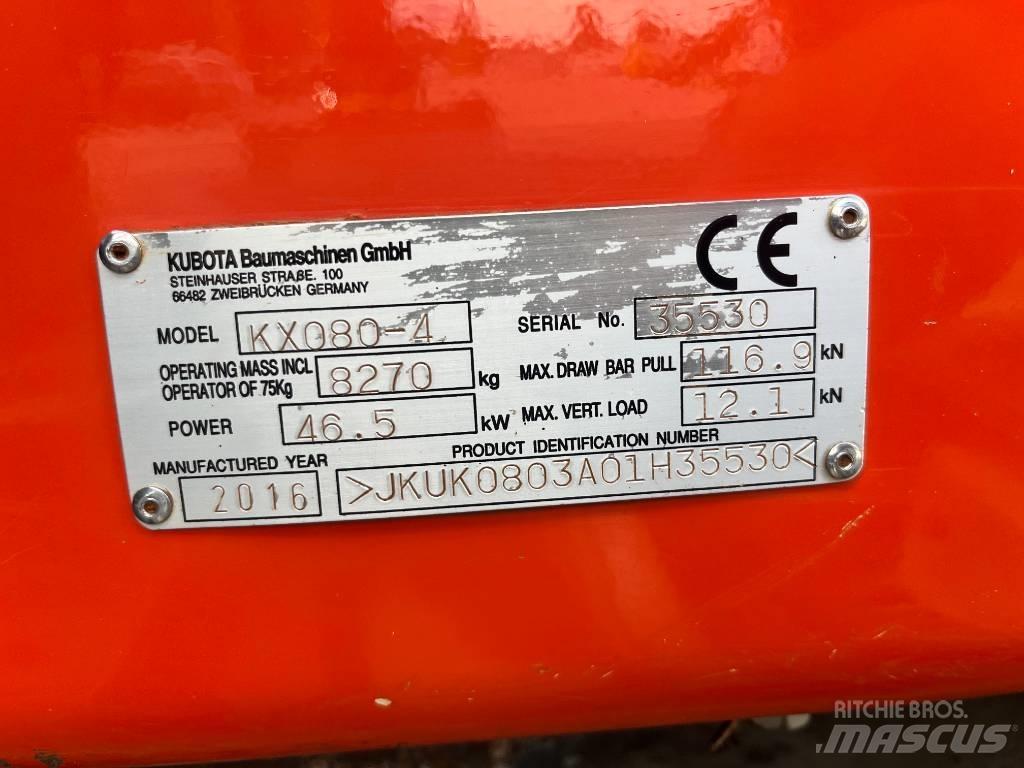Kubota KX 080-4 Midikoparki  7t - 12t