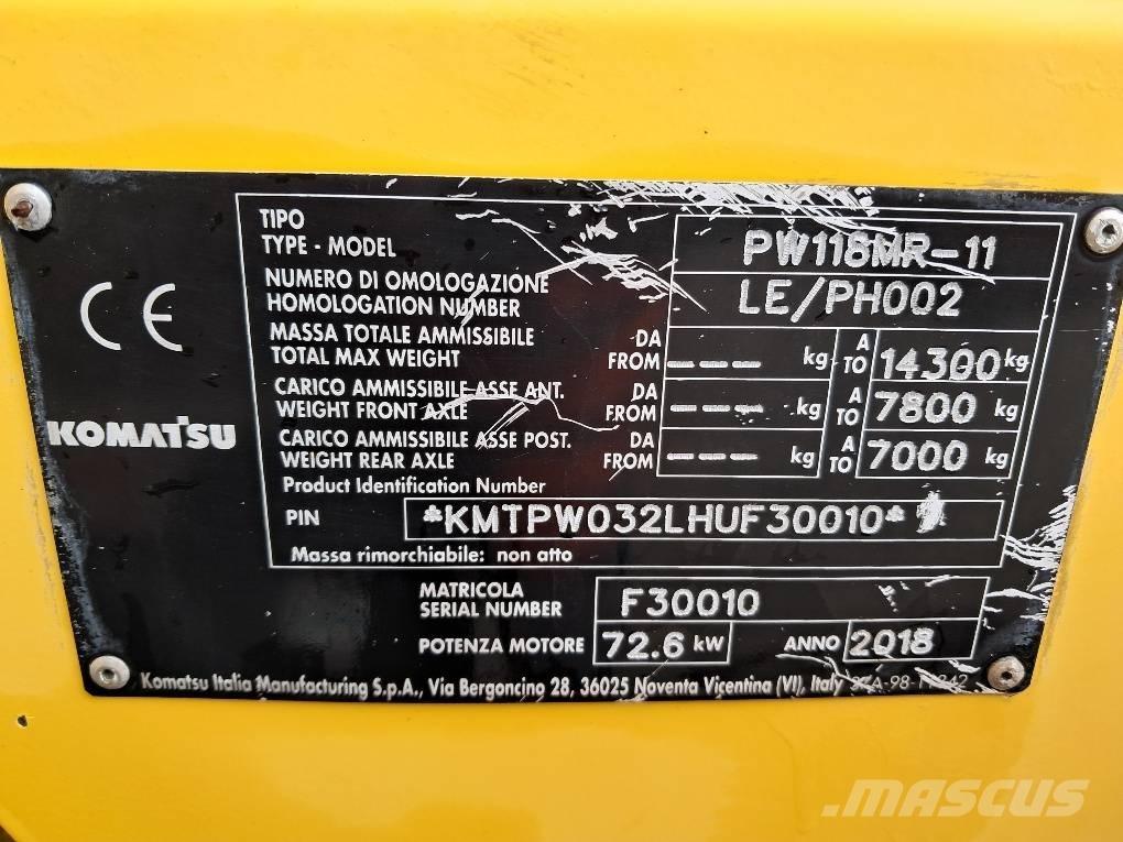 Komatsu PW118MR-11 Koparki kołowe