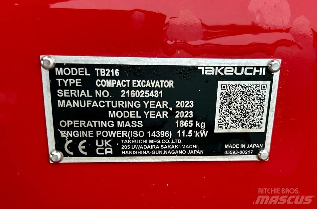 Takeuchi TB 216A V4 Minikoparki