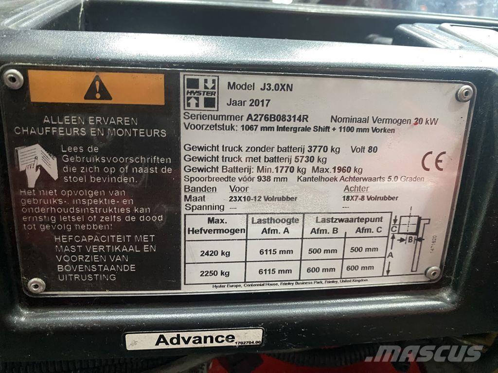 Hyster J3.0XN Wózki elektryczne