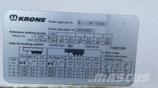 Krone SD Przyczepy firanki