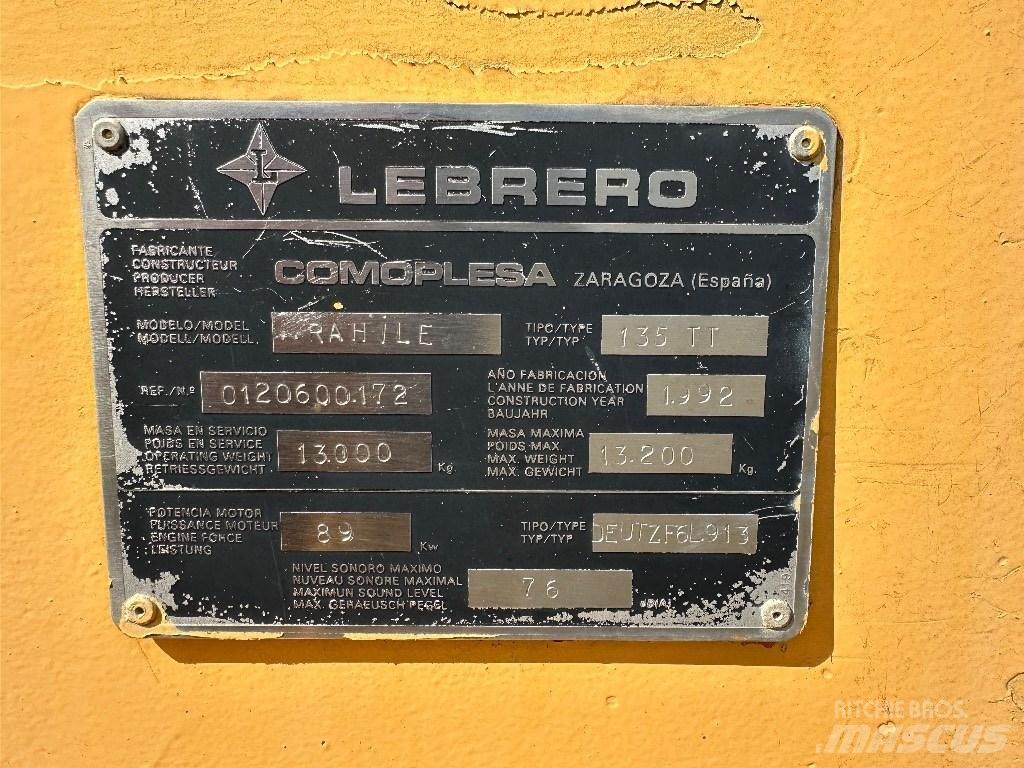 Lebrero 135 TT Walce jednobębnowe