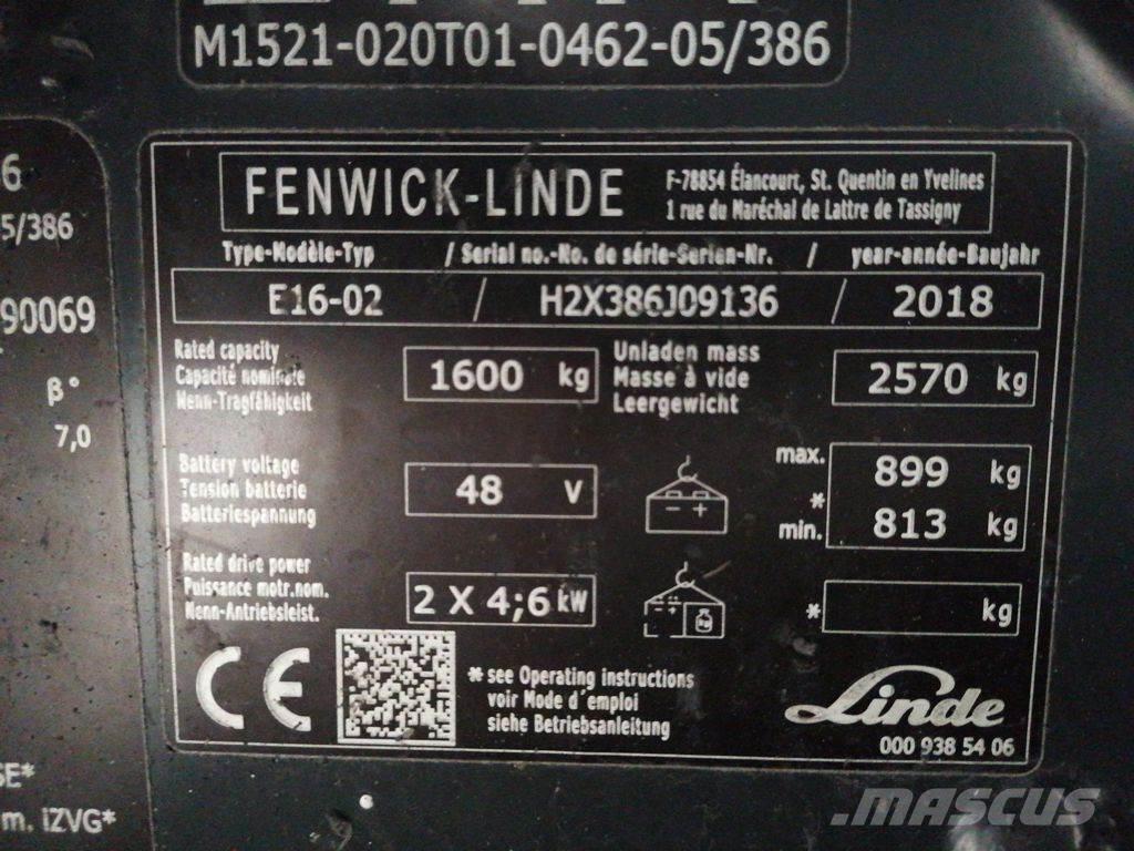 Linde E16-02 Wózki elektryczne