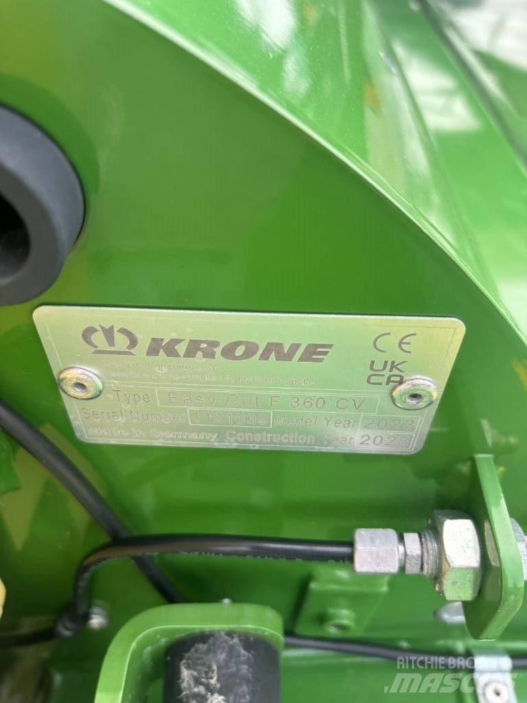 Krone F 360CV Kosiarki ze wstępną obróbka paszy