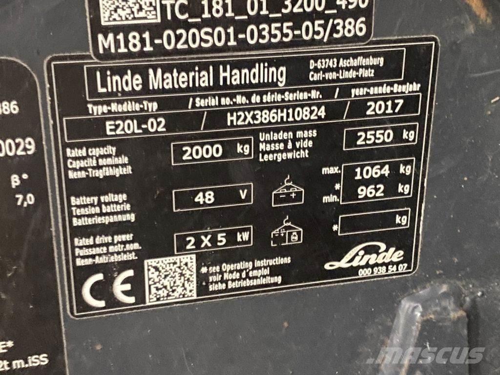 Linde E20L-02 Wózki elektryczne