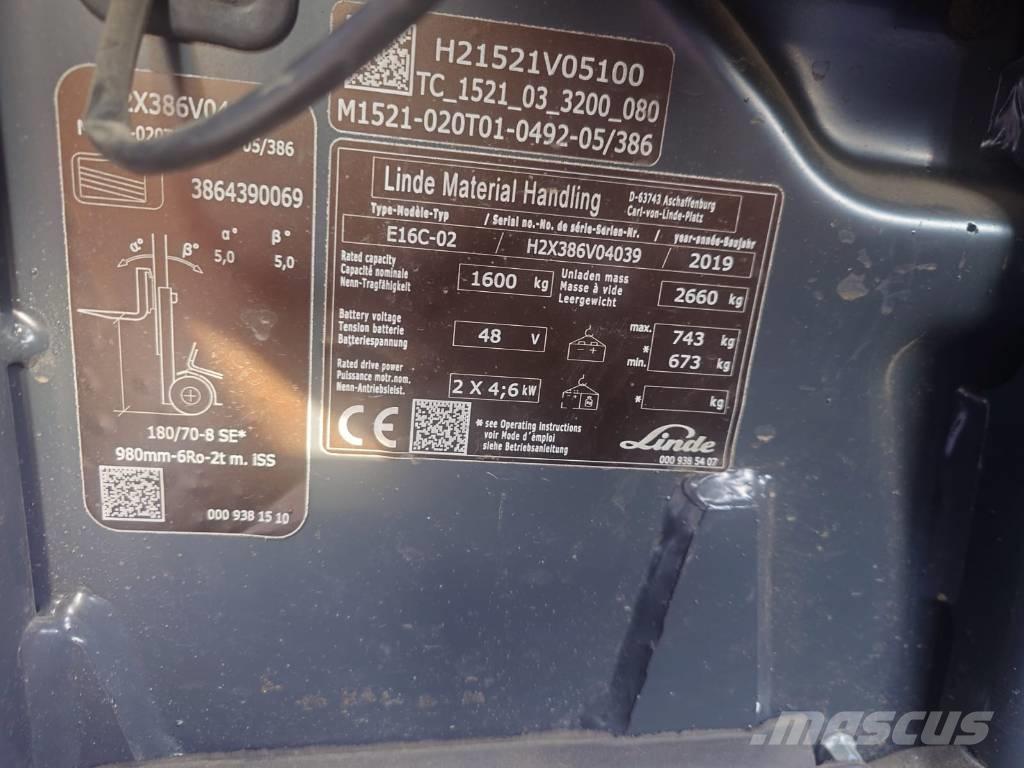 Linde E16C/386 Wózki elektryczne