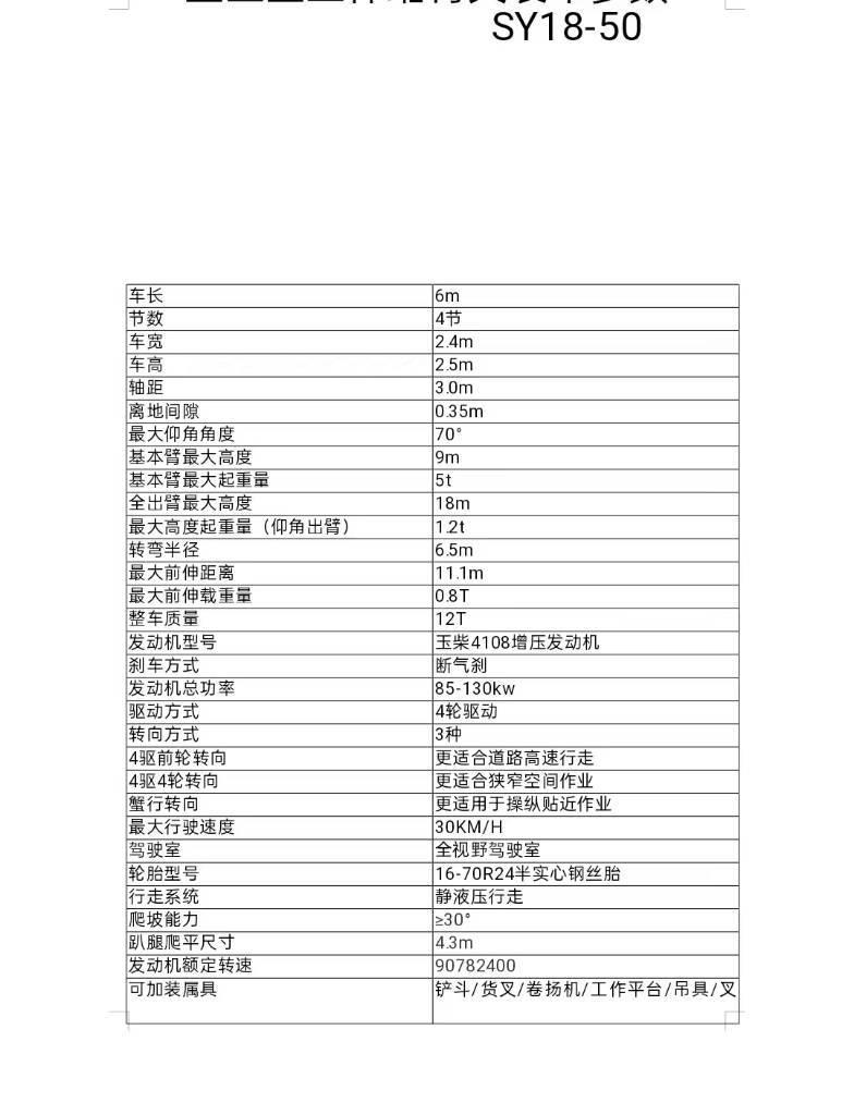  盛亚重工 SY18-50 Wózki Diesla