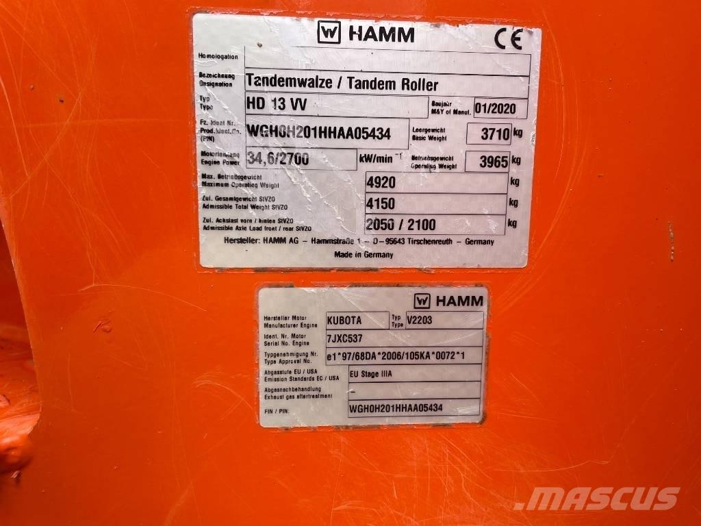 Hamm HD 13 VV Walce dwubębnowe