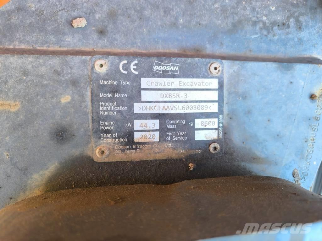 Doosan DX 85 R-3 Midikoparki  7t - 12t