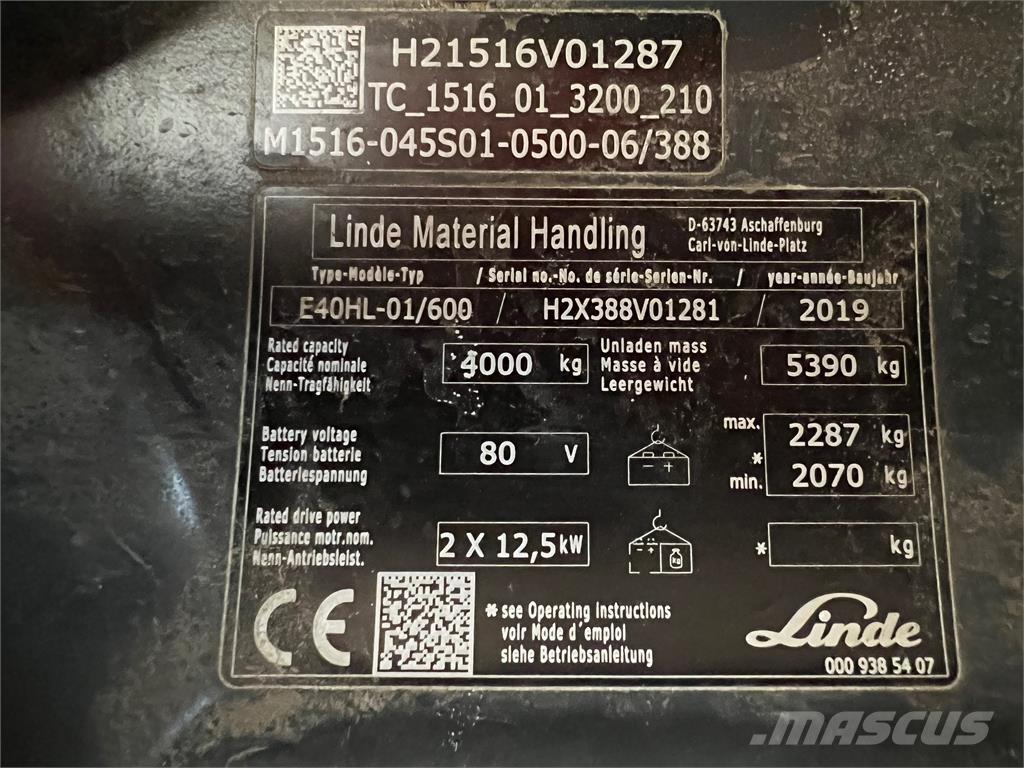 Linde E 40/600 HL Wózki elektryczne