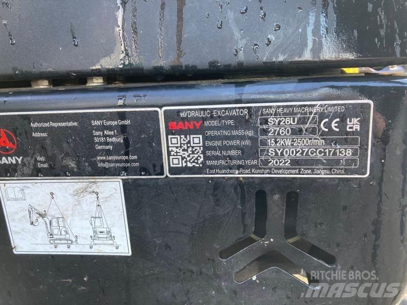 Sany SY26U Minikoparki