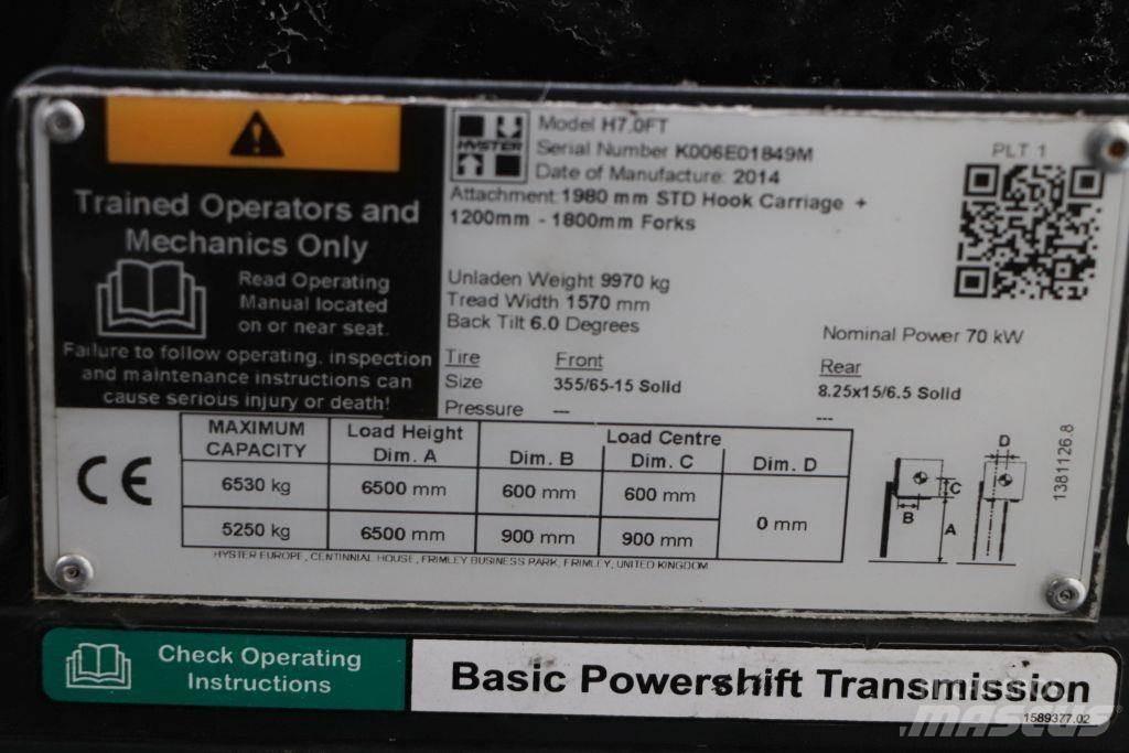 Hyster H7.0FT Wózki Diesla