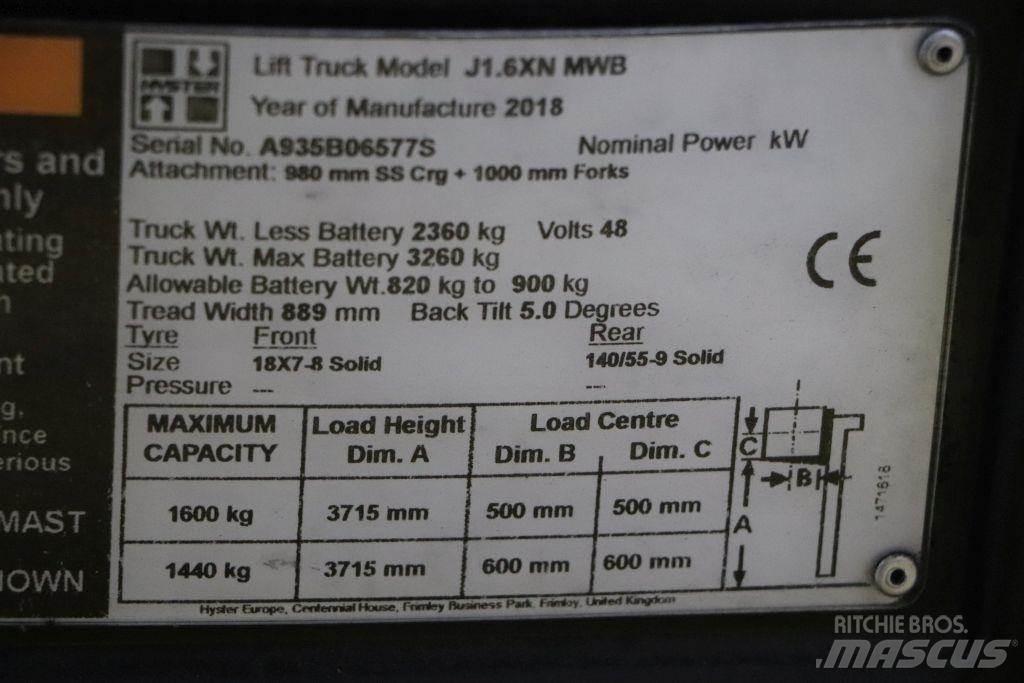 Hyster J1.6XN Wózki elektryczne