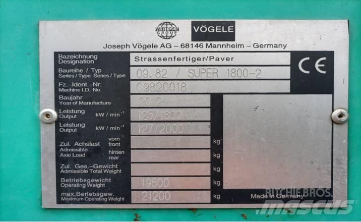 Vögele SUPER1800-2 Rozściełacze do asfaltu