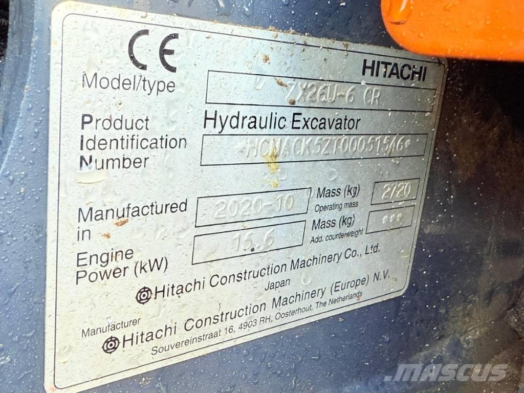 Hitachi ZX 26 U-6 CR Minikoparki