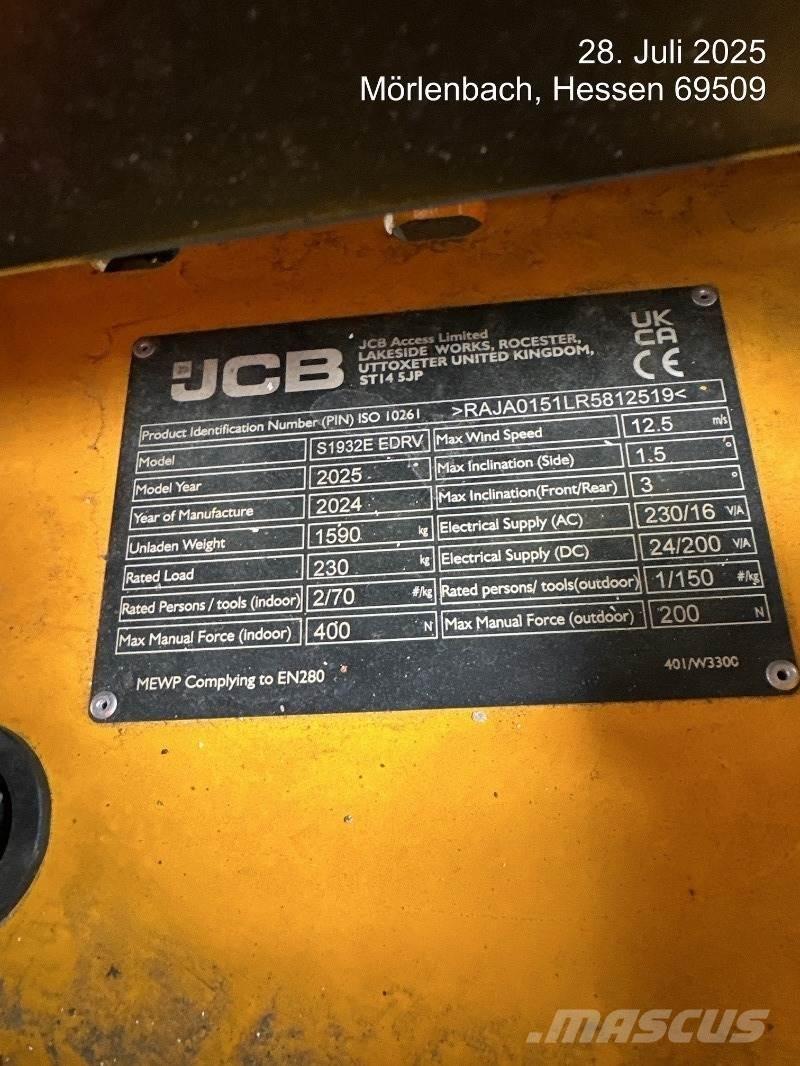 JCB S1932E Podnośniki nożycowe