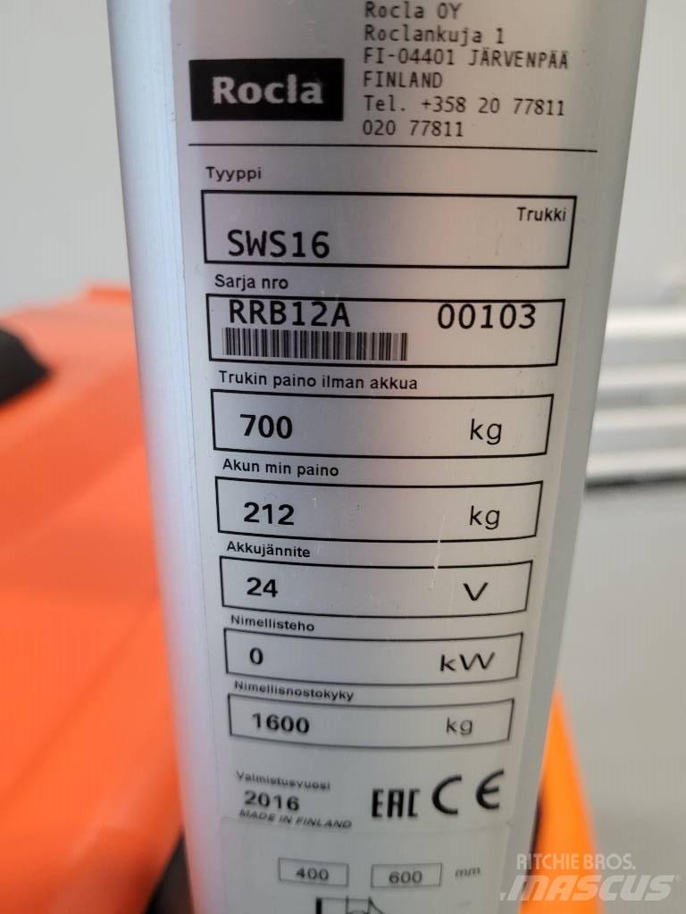Rocla SWS 16 Wózki widłowe unoszące z dyszlem