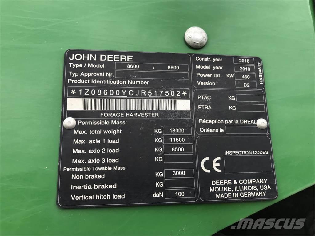 John Deere 8600 Sieczkarnie samojezdne