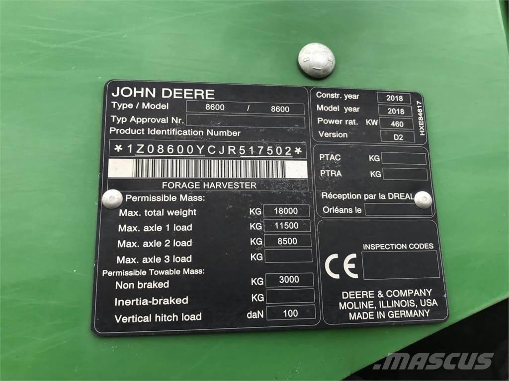 John Deere 8600 Sieczkarnie samojezdne