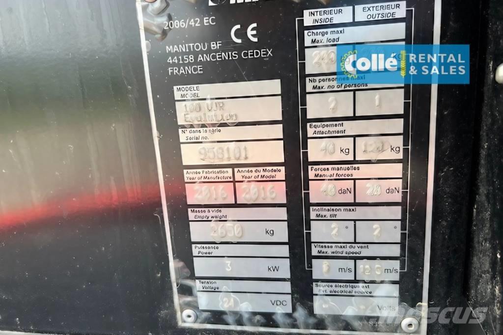 Manitou 100 VJR | 2014 Podnośniki przegubowe