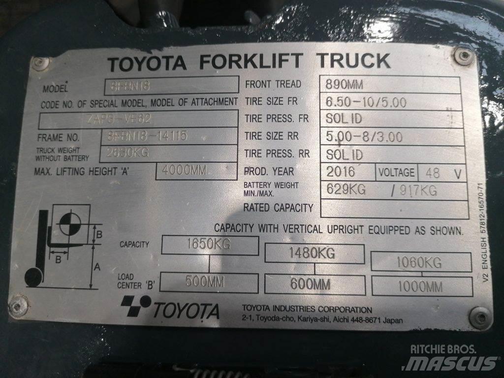 Toyota 8FBN18 Wózki elektryczne