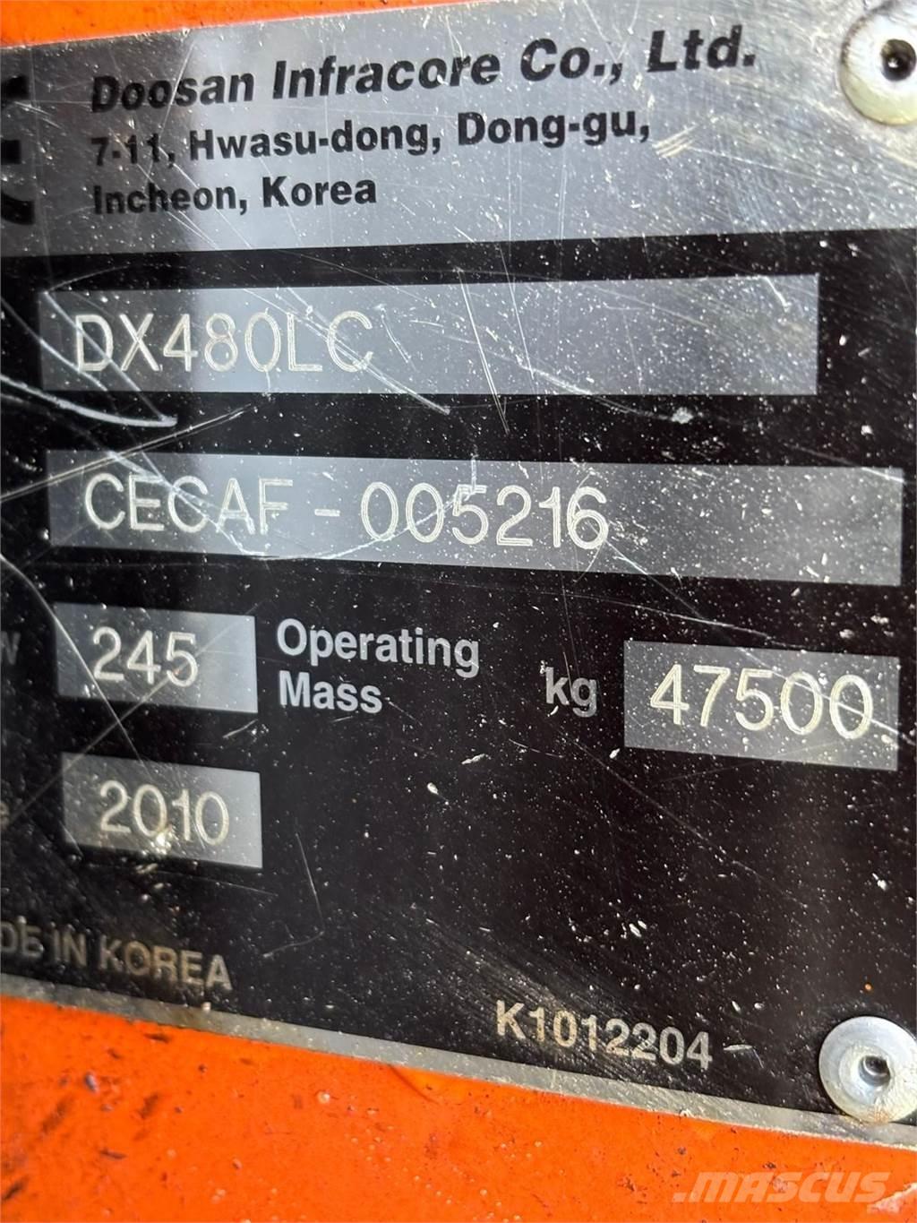 Doosan DX480LC Koparki gąsienicowe