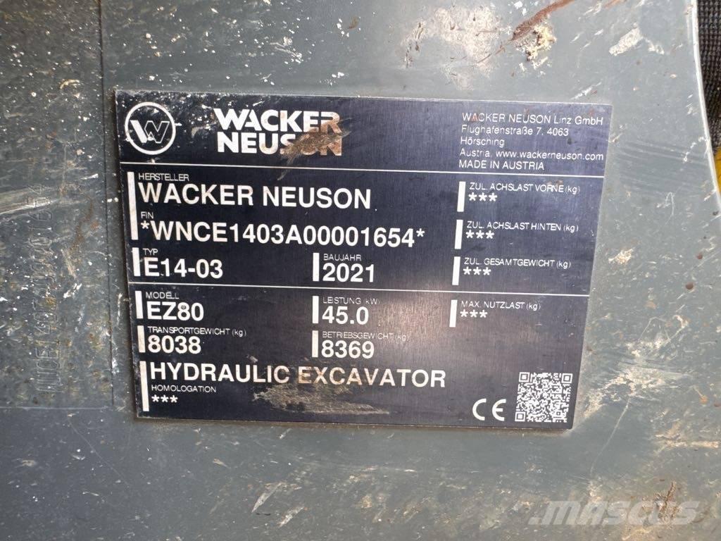 Wacker Neuson EZ80 Koparki gąsienicowe