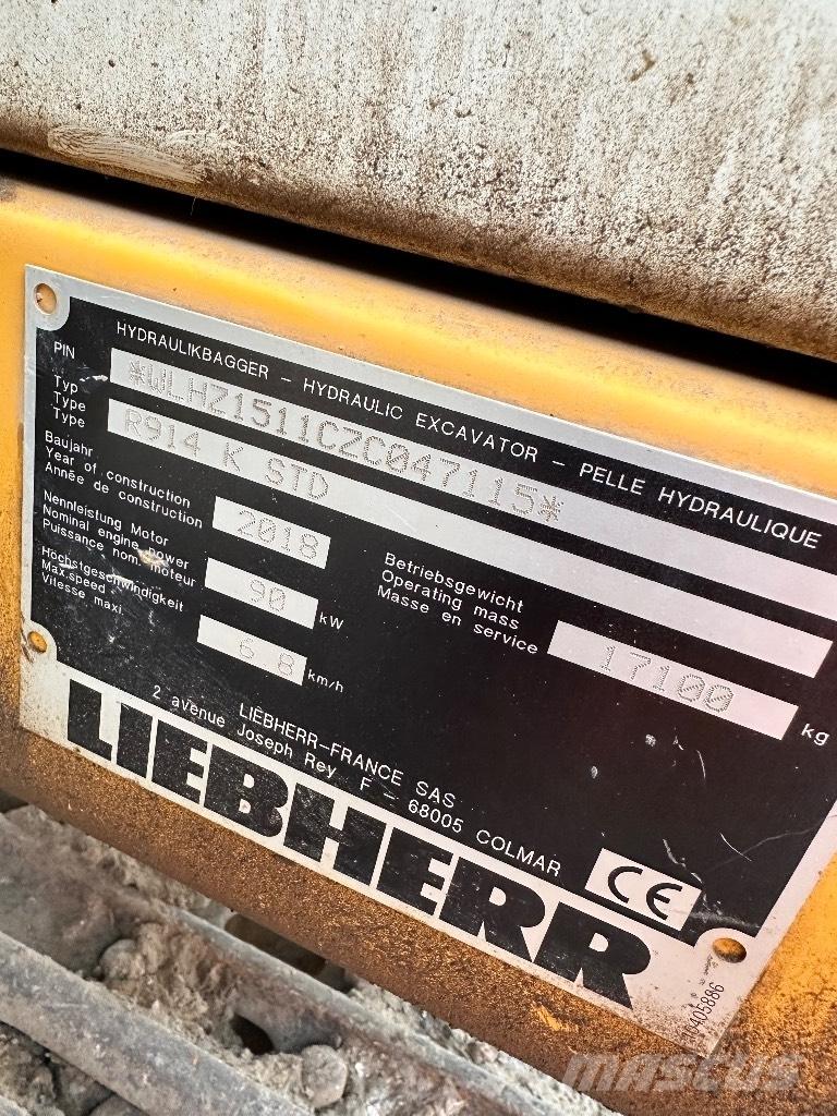 Liebherr R 914 K STD Koparki gąsienicowe