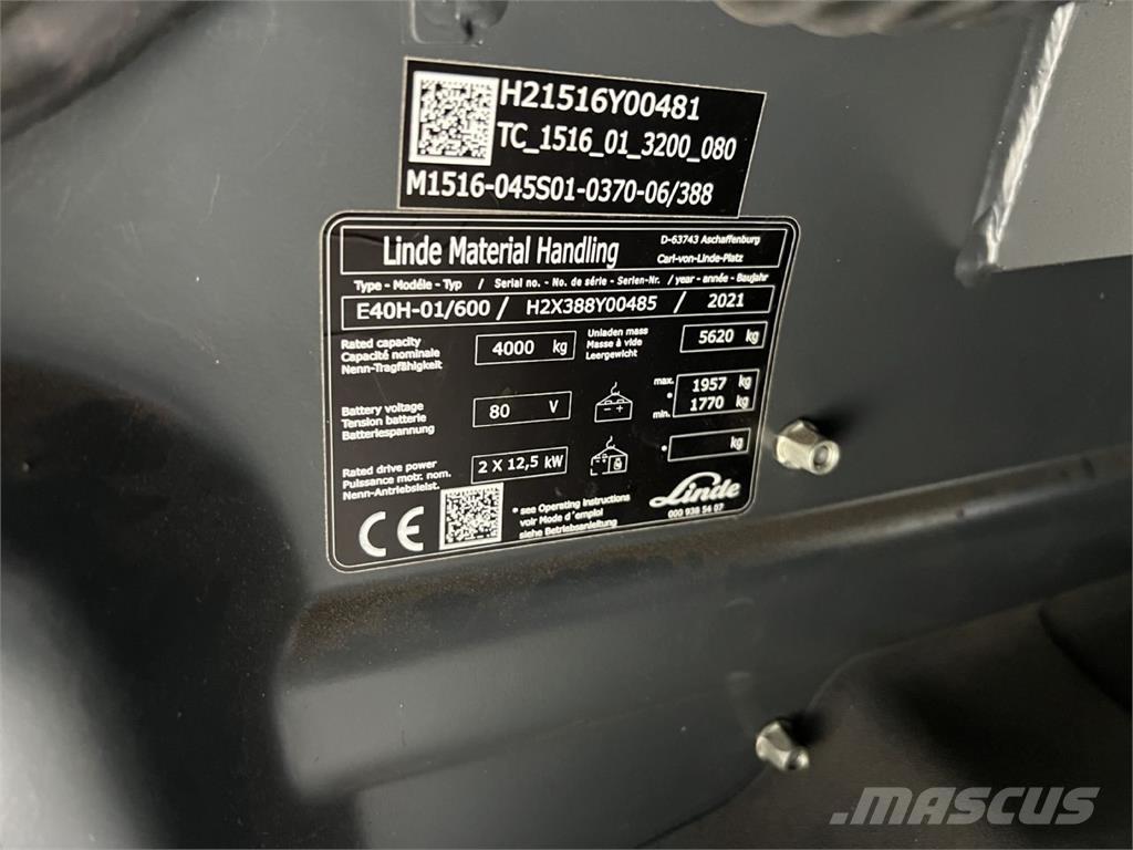 Linde E 40H-01 / 600 Wózki elektryczne