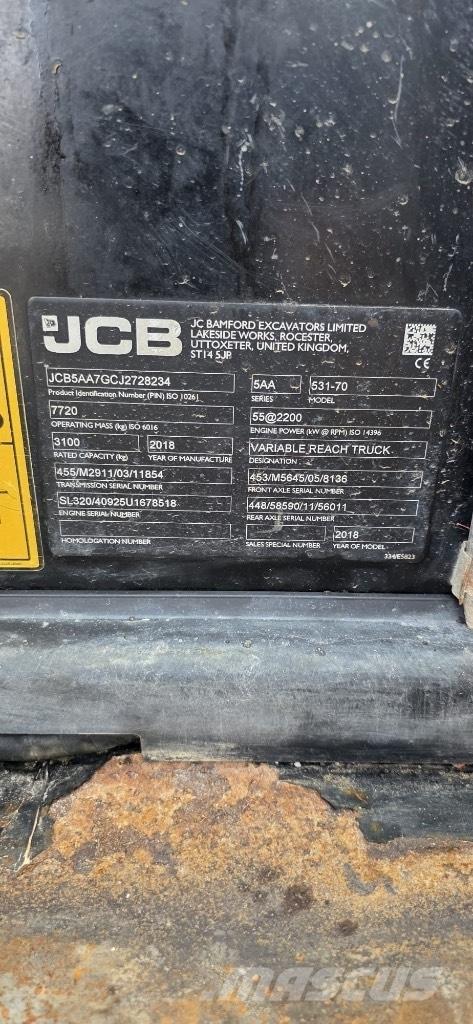 JCB 531-70 Agri Ładowarki teleskopowe
