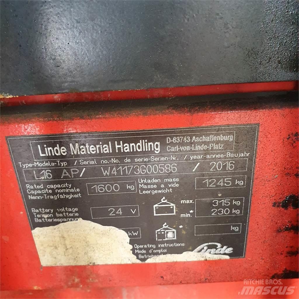 Linde L16AP Wózki widłowe unoszące z dyszlem