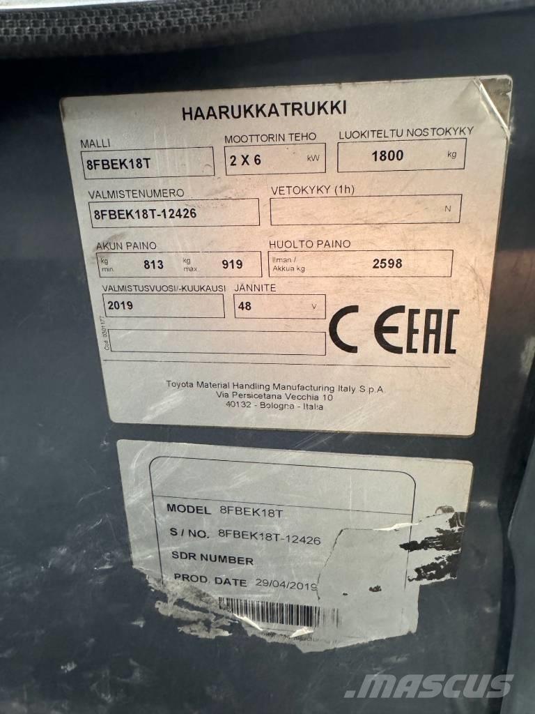 Toyota 8 FBEK 18 T Wózki elektryczne