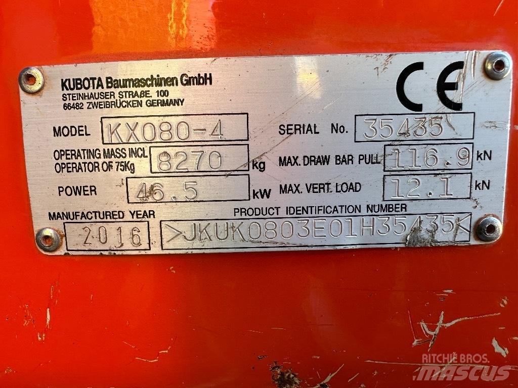 Kubota KX 080-4 Minikoparki